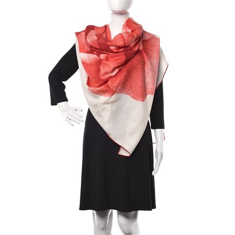 hermes une rose pour alma shawl|HERMES Cashmere Silk Une Rose Pour Alma Shawl 140.